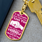 Daughter - Believe in Yourself - Dog Tag Keychain - Dark Pink