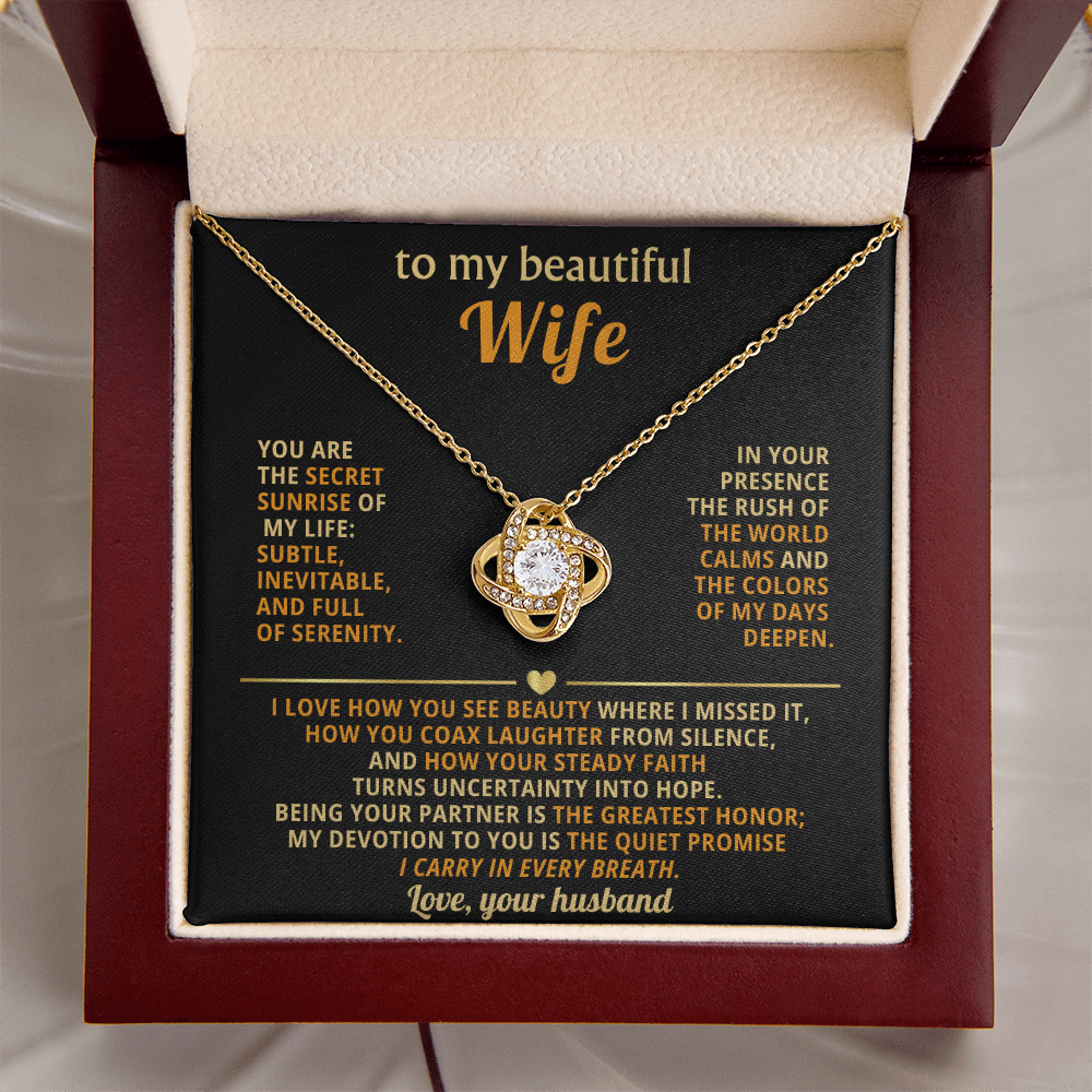 To My Beautiful Wife - You Are The Secret Sunrise Of My Life - Love Your Husband
