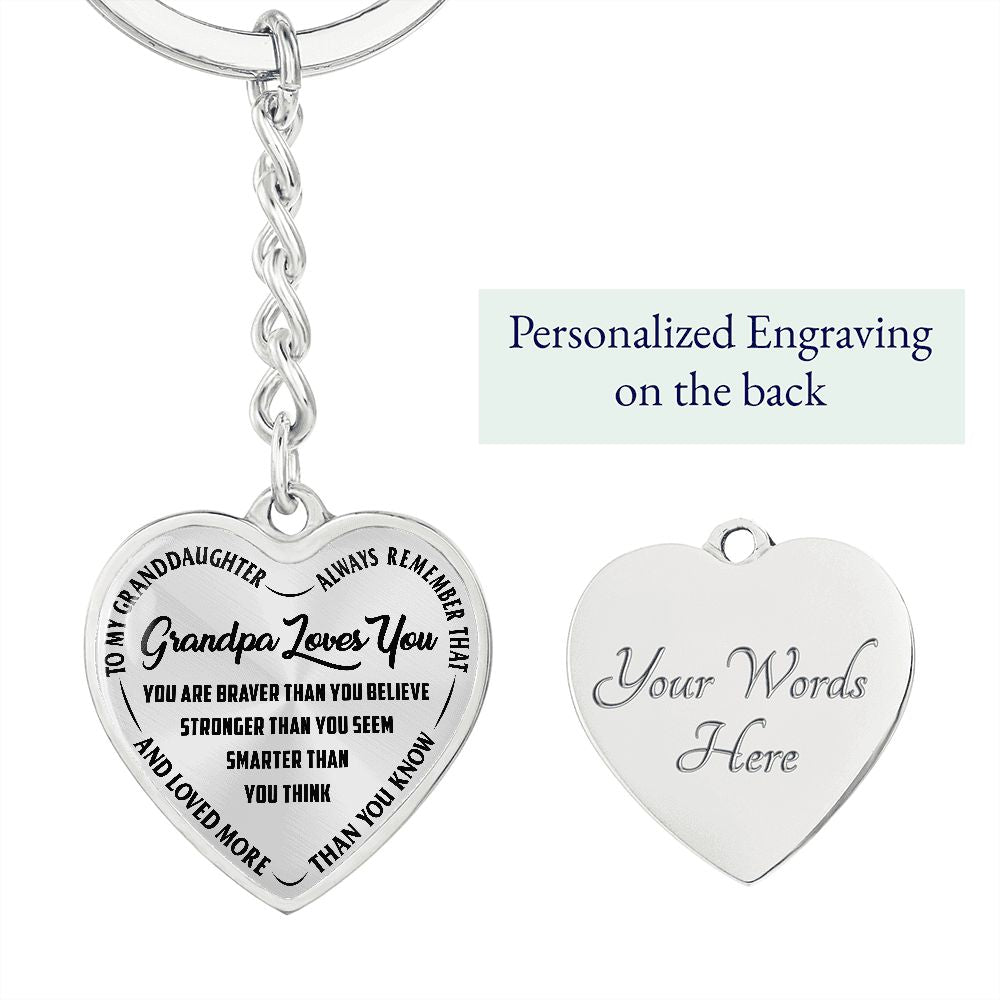 Grandpa Loves You - Heart Keychain