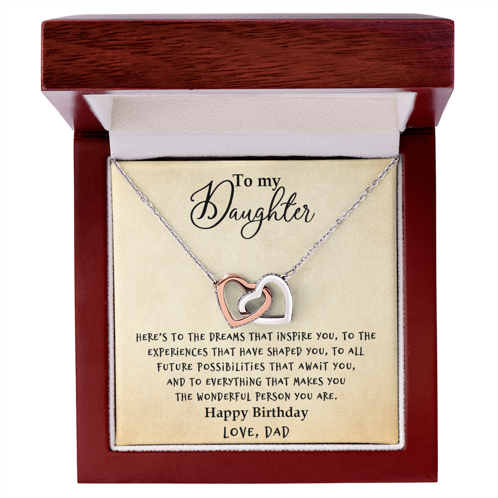Daughter - Dreams - Interlocking Hearts Necklace